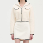 Theory Women Morton Wool Tweed Cardigan - White Multi