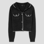 Theory Women Felted Mouline Tweed Cardigan - Black Multi