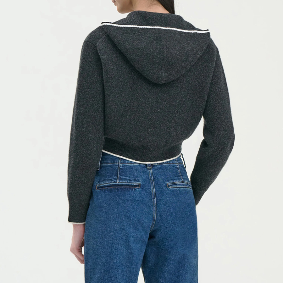 Theory Women Felted Mouline Tweed Cardigan - Black Multi