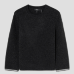 Theory Women Felted Mouline Tweed Top - Black Multi