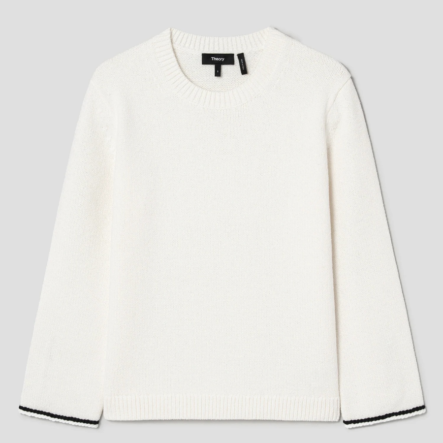 Theory Women Morton Wool Tweed Top - White Multi