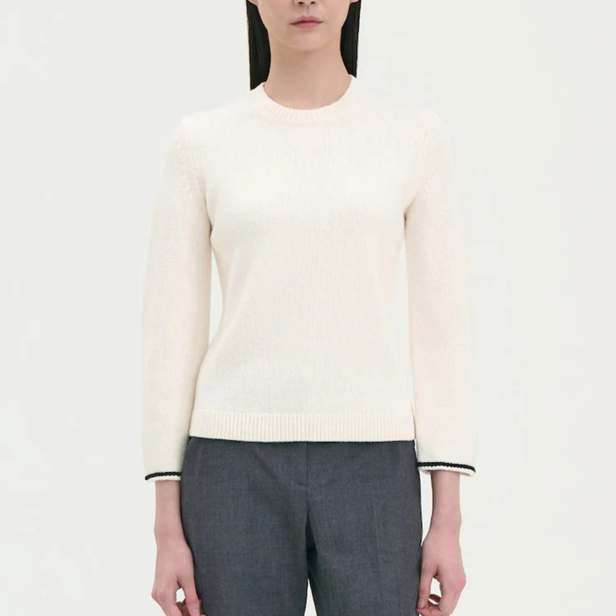 Theory Women Morton Wool Tweed Top - White Multi