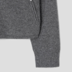 Theory Women Cashmere Crop Zip Hoodie - Light Charcoal