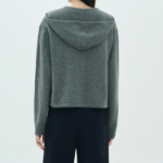 Theory Women Cashmere Crop Zip Hoodie - Light Charcoal