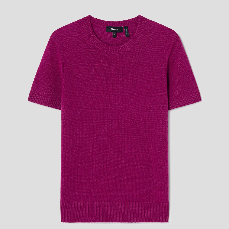 Theory Women Cashmere Basic Tee - Wildflower