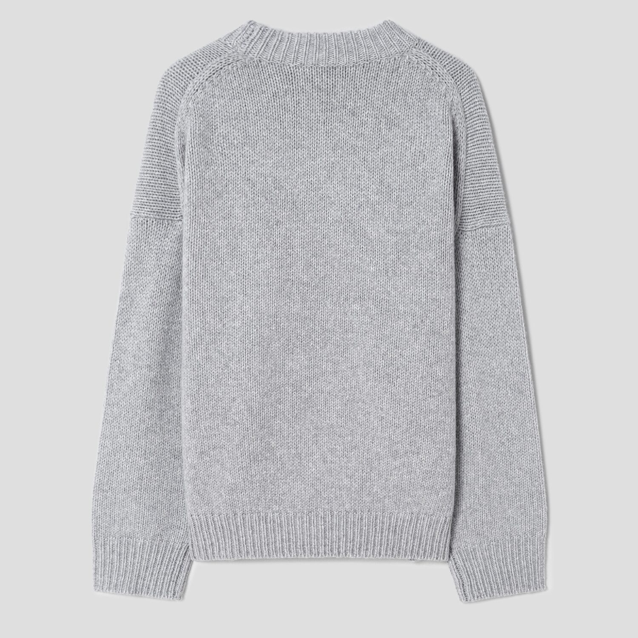 Theory Women Felted Wool Cash Oversized Pullover - Light Heather Grey