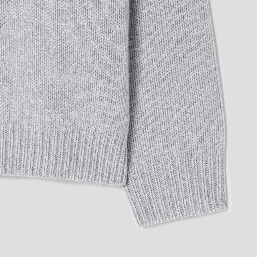 Theory Women Felted Wool Cash Oversized Pullover - Light Heather Grey