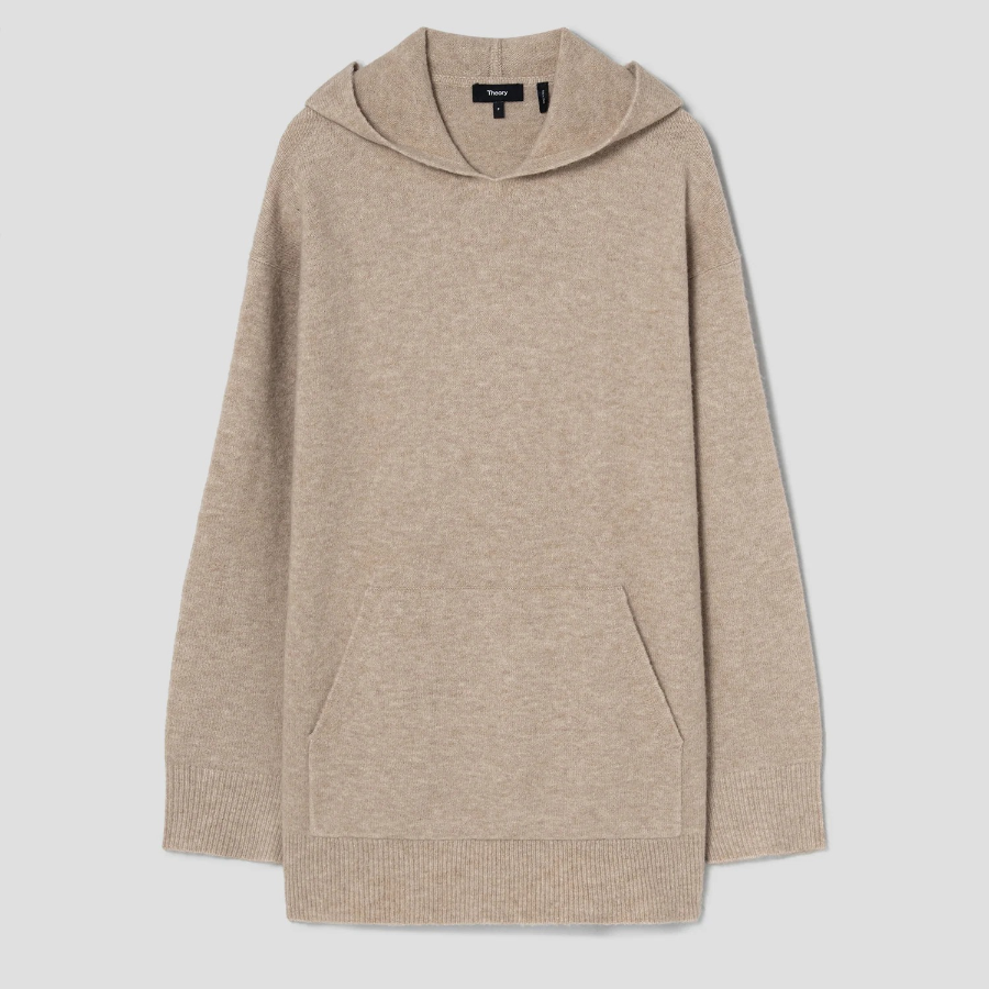 Theory Women Astor Wool Cozy Hoodie - Beige
