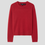 Theory Women Cashmere Cropped Crewneck Pullover - Bright Red