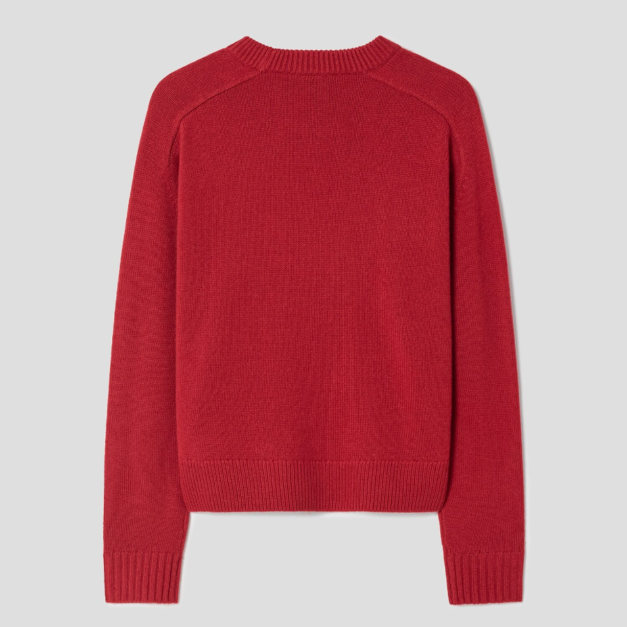 Theory Women Cashmere Cropped Crewneck Pullover - Bright Red