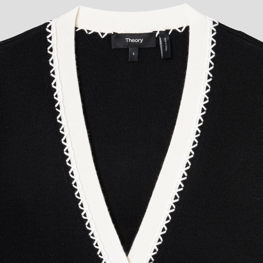 Theory Women Morton Wool Blanket Straight Cardigan - Black