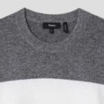 Theory Women Astor Wool Color Block Pullover - Medium Heather Grey