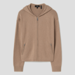 Theory Women Cashmere Crop Zip Hoodie - Royal Camel