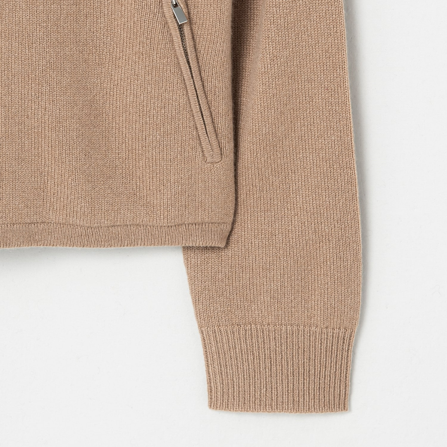 Theory Women Cashmere Crop Zip Hoodie - Royal Camel