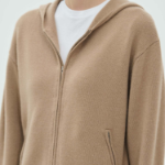 Theory Women Cashmere Crop Zip Hoodie - Royal Camel