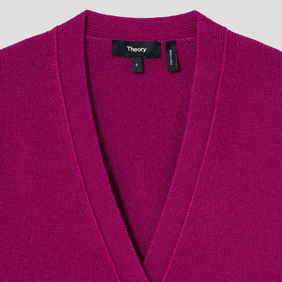 Theory Women Cashmere Long Sleeve Cardigan - Wildflower