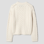 Theory Women Felted Wool Cash Aran Cable Pullover - Ivory