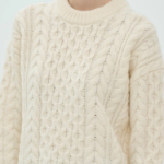 Theory Women Felted Wool Cash Aran Cable Pullover - Ivory