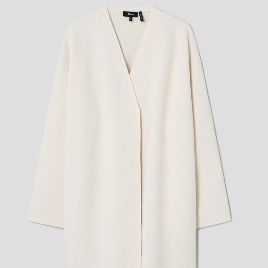 Theory Women Felted Wool Cash Cardigan - Ivory