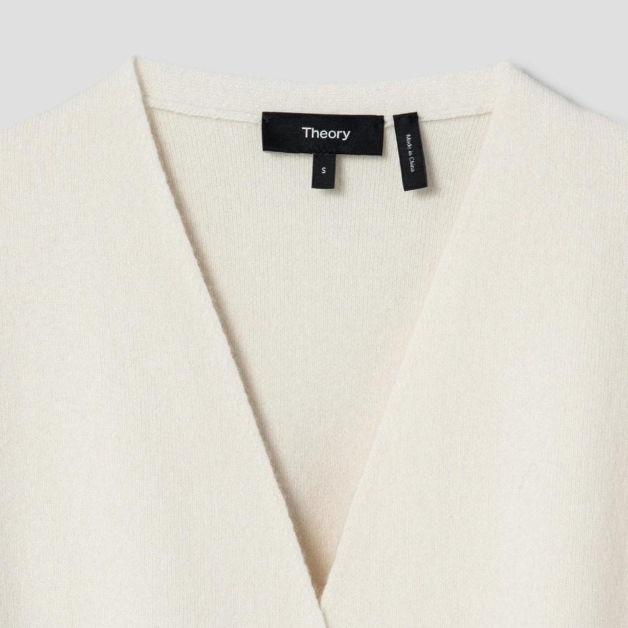 Theory Women Felted Wool Cash Cardigan - Ivory