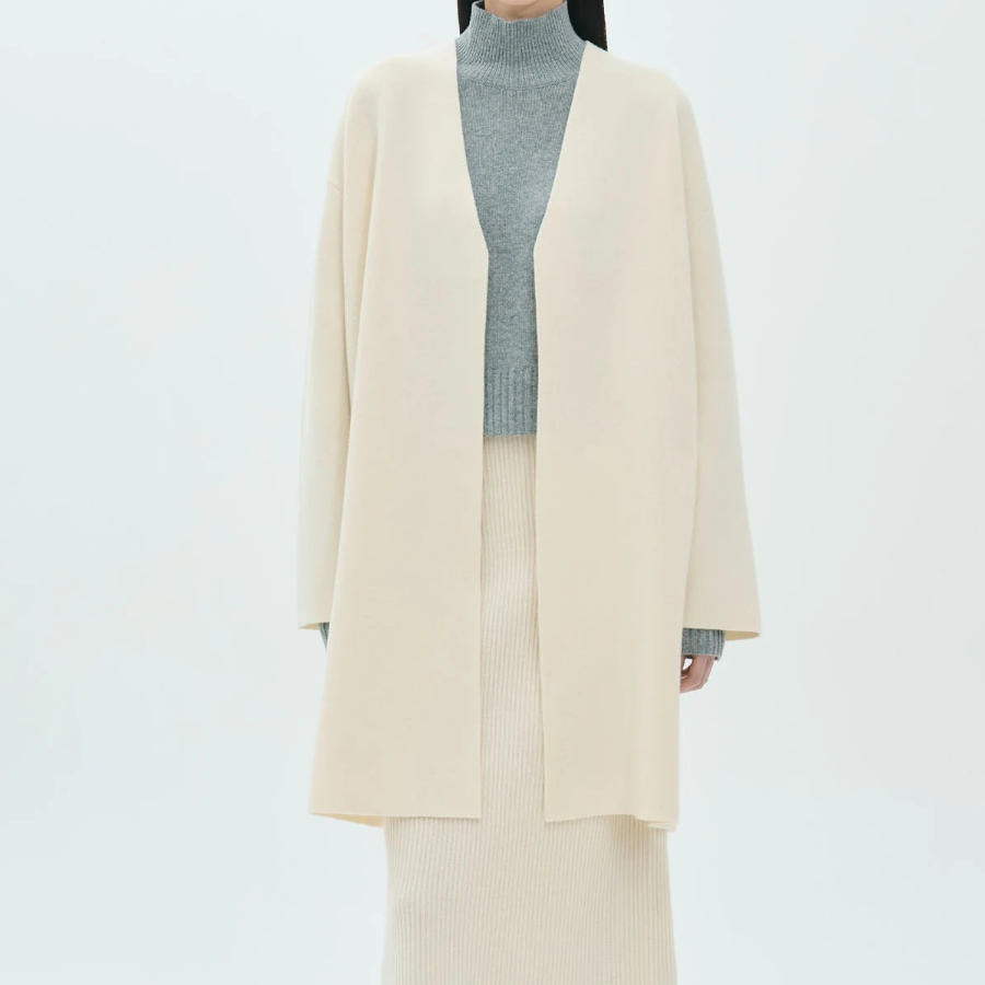 Theory Women Felted Wool Cash Cardigan - Ivory