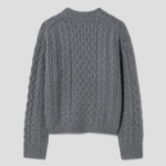 Theory Women Felted Wool Cash Aran Cable Pullover - Ash Melange