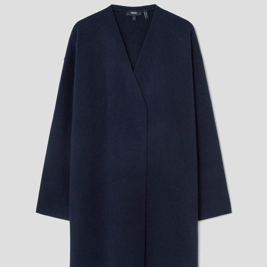 Theory Women Felted Wool Cash Cardigan - Dark Navy
