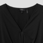 Theory Women Apex Cotton Relaxed Twist Top - Black