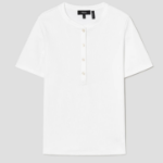 Theory Women Perry Knit Rib Henley Top - Ivory