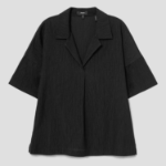 Theory Women Willow Crepe Camp Shirt - Black