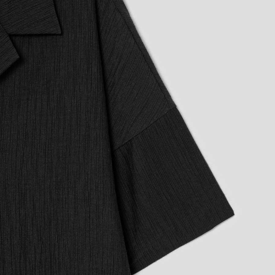 Theory Women Willow Crepe Camp Shirt - Black