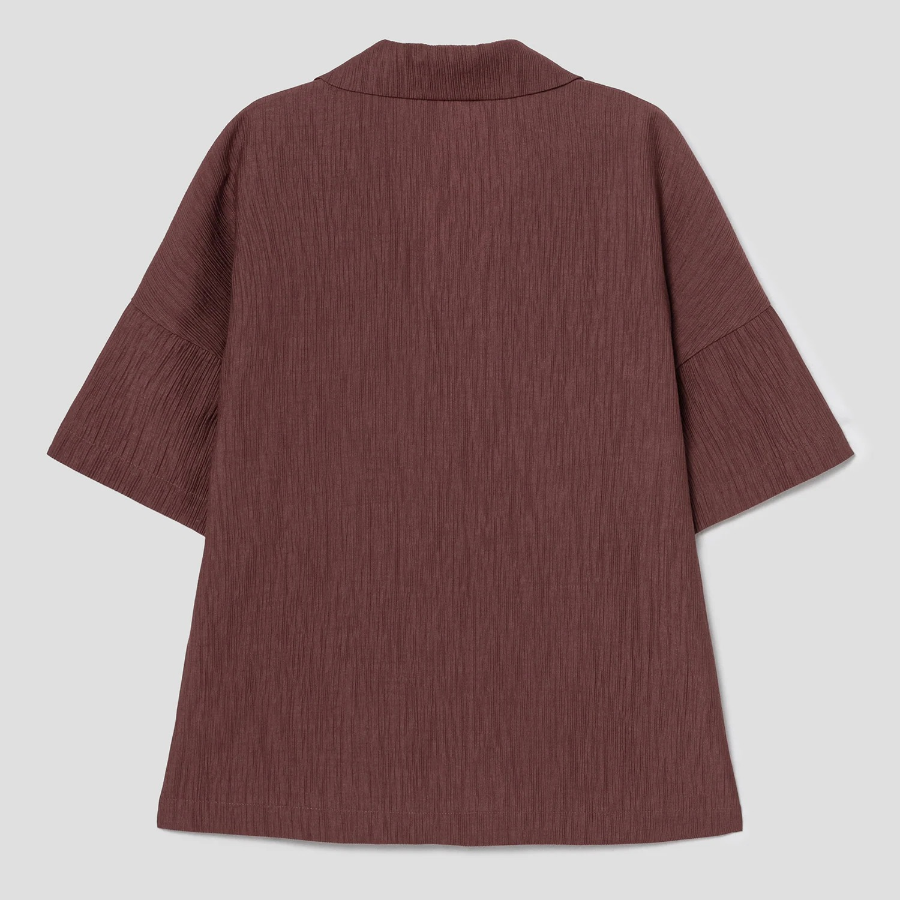 Theory Women Willow Crepe Camp Shirt - Marron