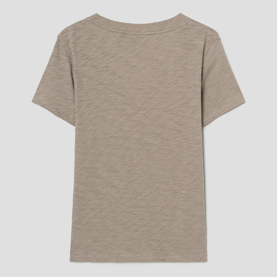 Theory Women Nebulous Open Neck Tee - Soft Taupe