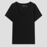 Theory Women Nebulous Open Neck Tee - Black