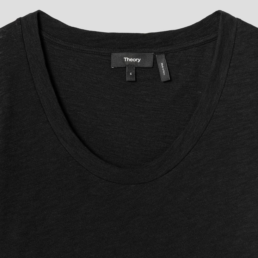 Theory Women Nebulous Open Neck Tee - Black