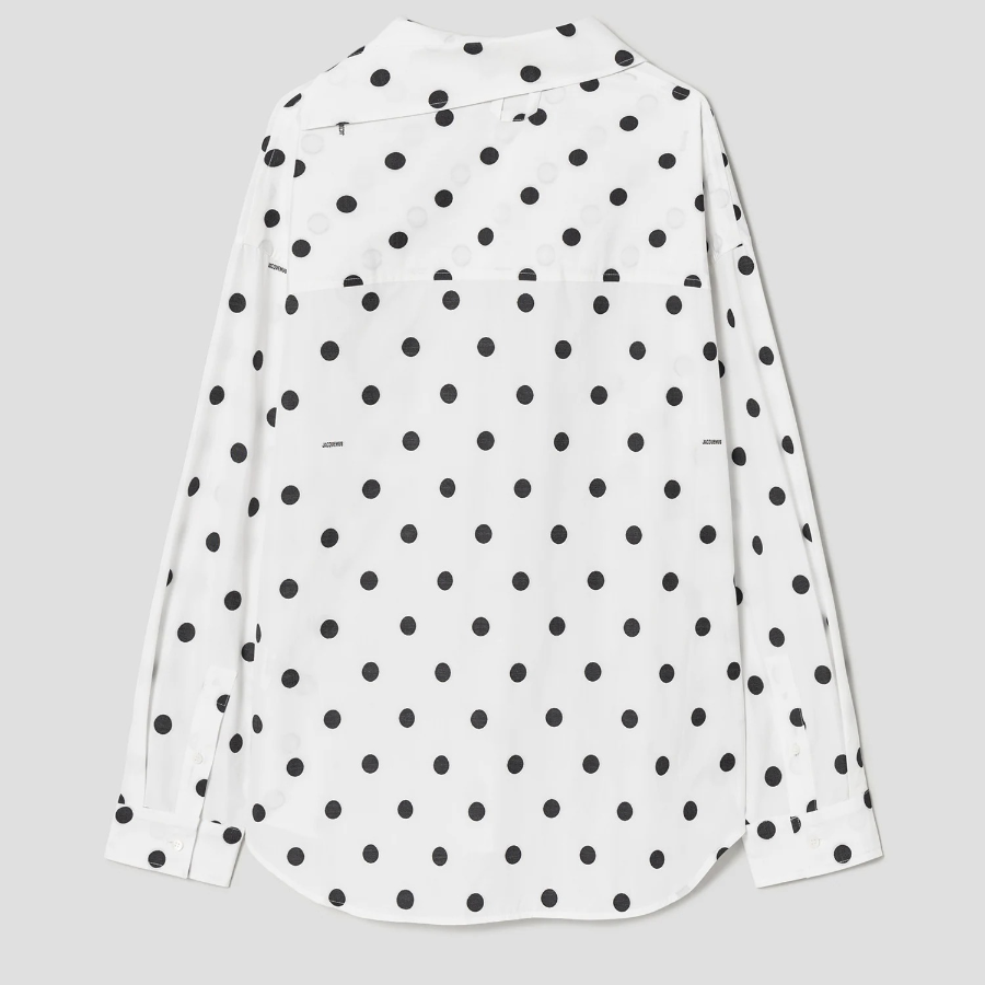 JACQUEMUS La Chemise Cuadro - Jacquard Dots Logo Black