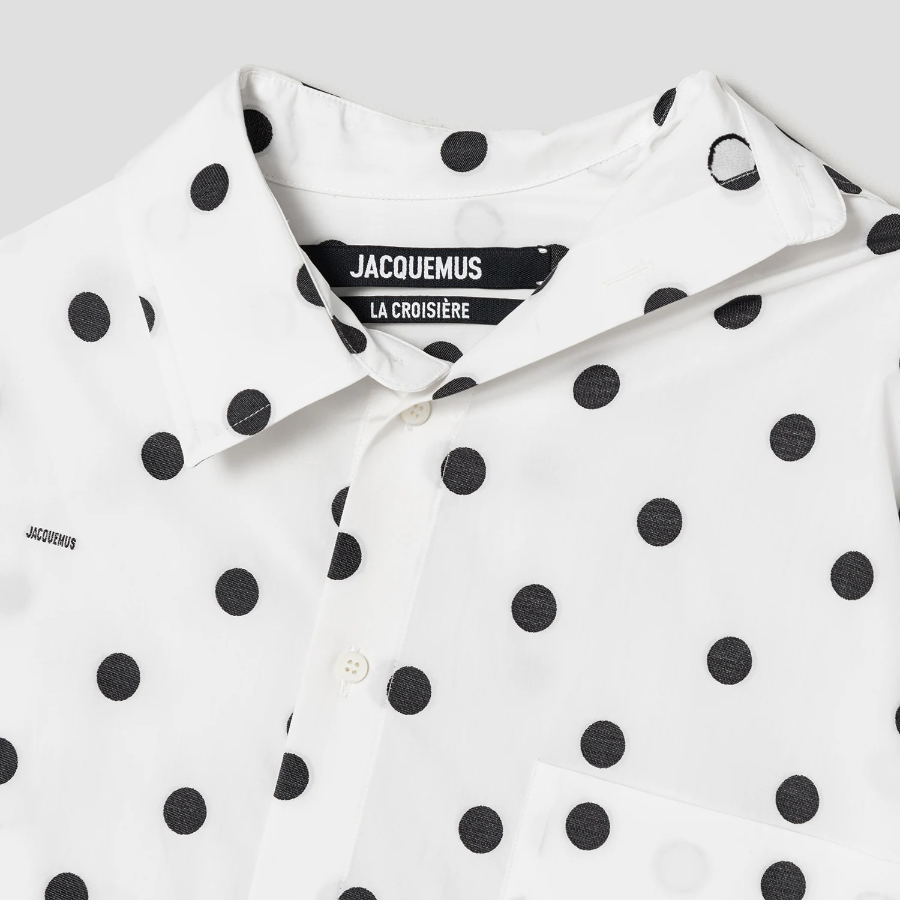 JACQUEMUS La Chemise Cuadro - Jacquard Dots Logo Black
