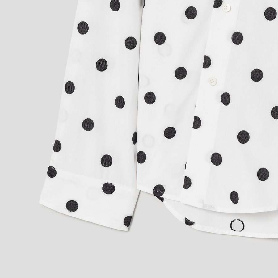 JACQUEMUS La Chemise Cuadro - Jacquard Dots Logo Black