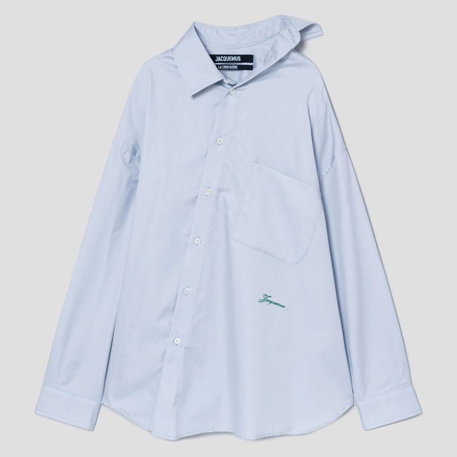 JACQUEMUS La Chemise Cuadro - Light Grey