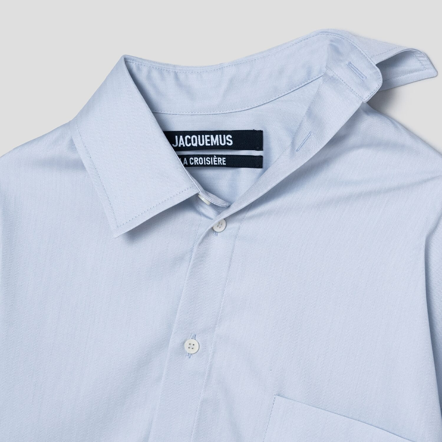 JACQUEMUS La Chemise Cuadro - Light Grey