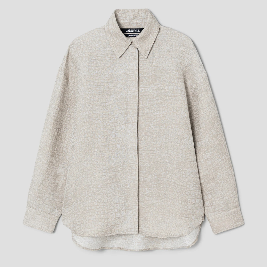 JACQUEMUS La Chemise Pasadena - Croco Beige