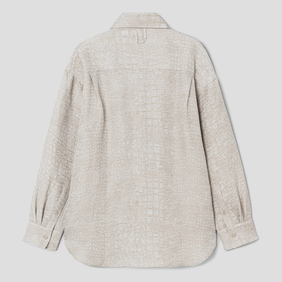 JACQUEMUS La Chemise Pasadena - Croco Beige