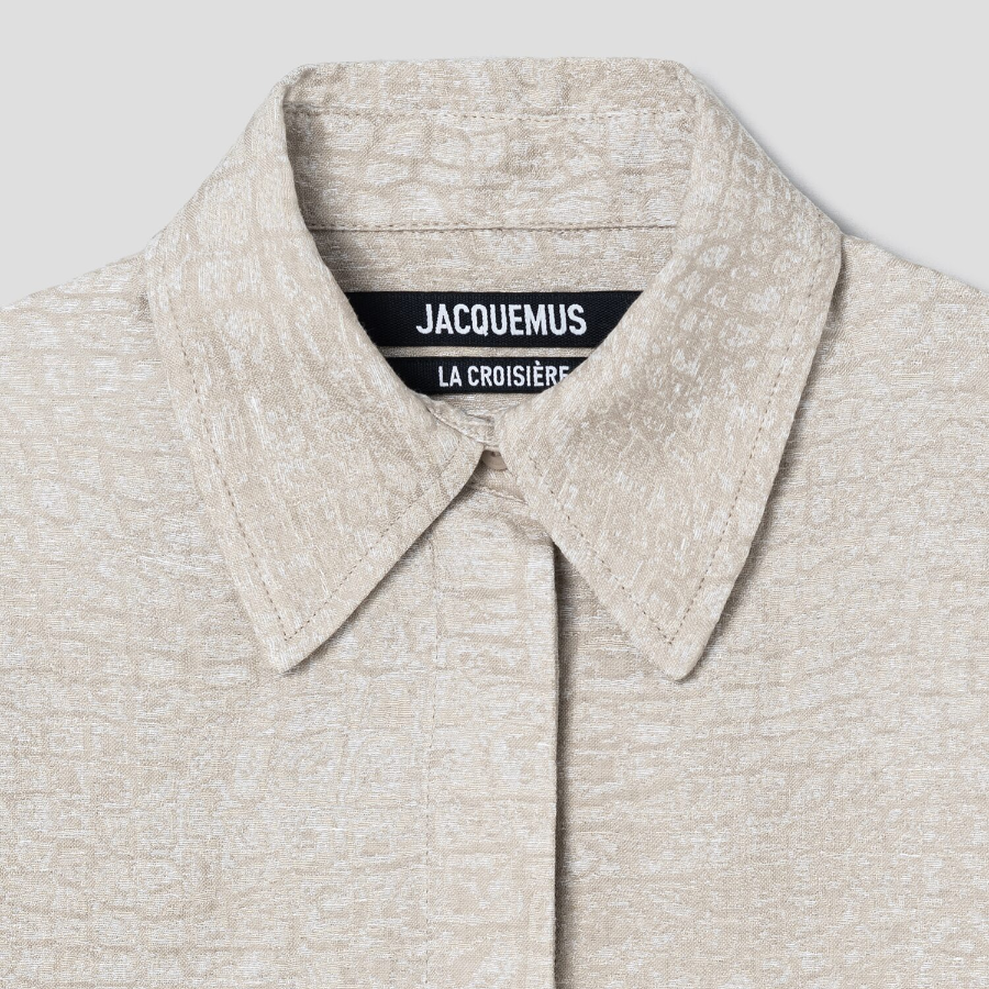 JACQUEMUS La Chemise Pasadena - Croco Beige