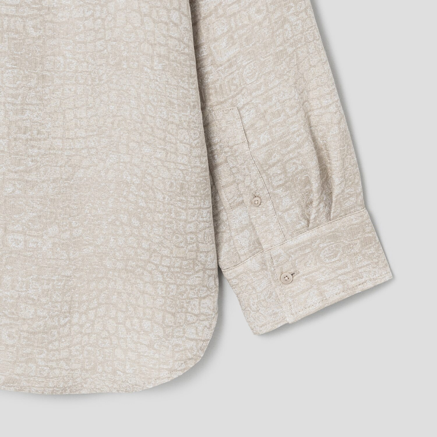 JACQUEMUS La Chemise Pasadena - Croco Beige