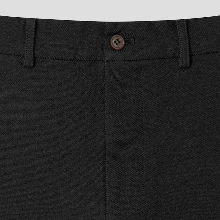 COMME DES GARCONS BLACK (Unisex) Polyester Thick Gabardine Slit Semi Wide Fit Pants — Black