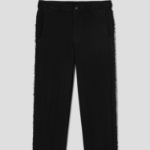 COMME des GARÇONS BLACK (Unisex) Polyester Gabardine Side Distressed Pants — Black