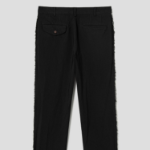 COMME des GARÇONS BLACK (Unisex) Polyester Gabardine Side Distressed Pants — Black