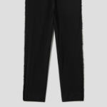 COMME des GARÇONS BLACK (Unisex) Polyester Gabardine Side Distressed Pants — Black