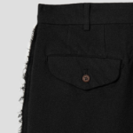 COMME des GARÇONS BLACK (Unisex) Polyester Gabardine Side Distressed Pants — Black