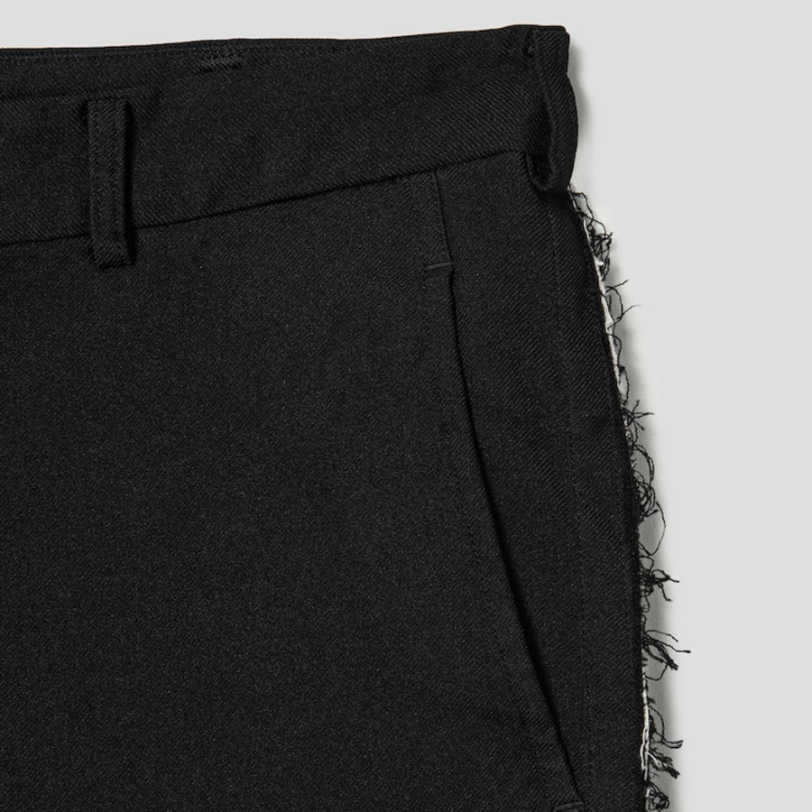 COMME des GARÇONS BLACK (Unisex) Polyester Gabardine Side Distressed Pants — Black